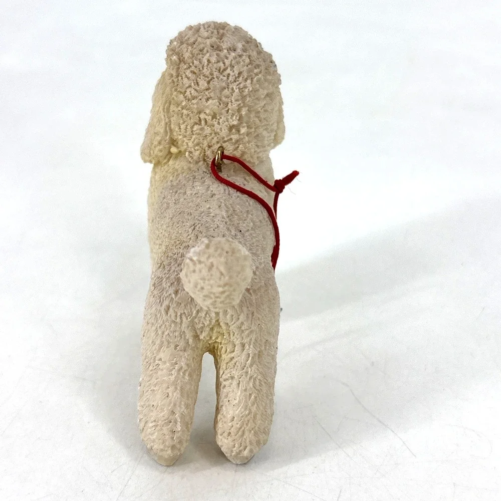 Poodle Dog Ornament Figurine Hand Painted‎ White Sport Cut 3